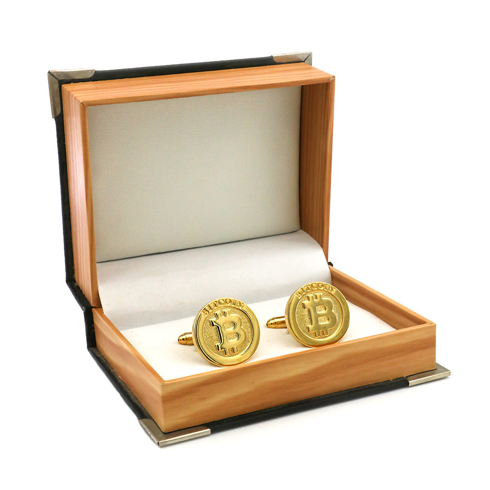 Gold Bitcoin Cufflinks