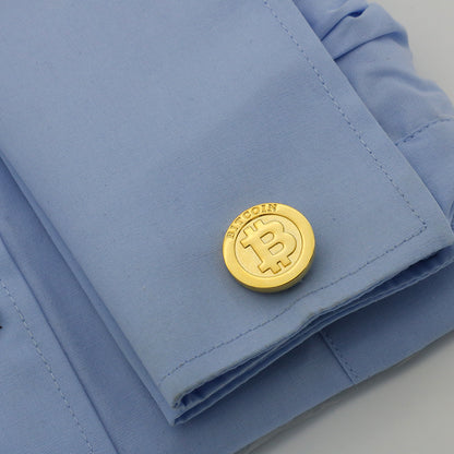 Gold Bitcoin Cufflinks