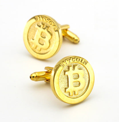 Gold Bitcoin Cufflinks