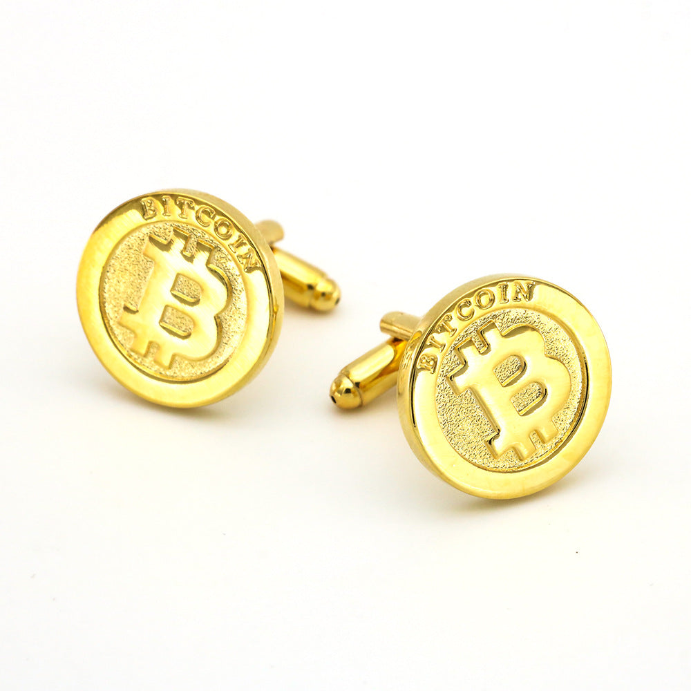 Gold Bitcoin Cufflinks