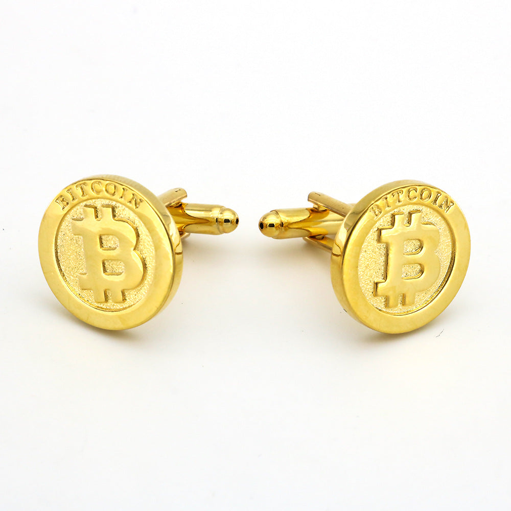 Gold Bitcoin Cufflinks